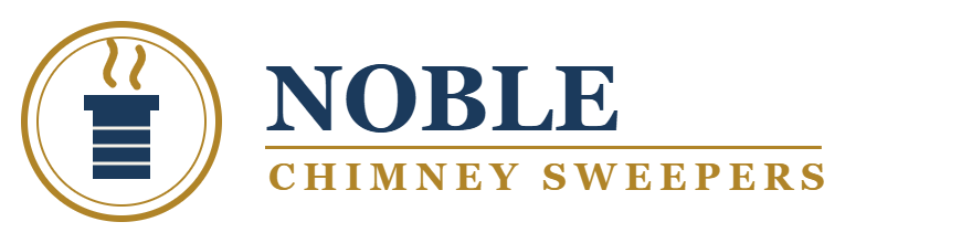 Noble Chimney Sweepers logo with gold chimney emblem